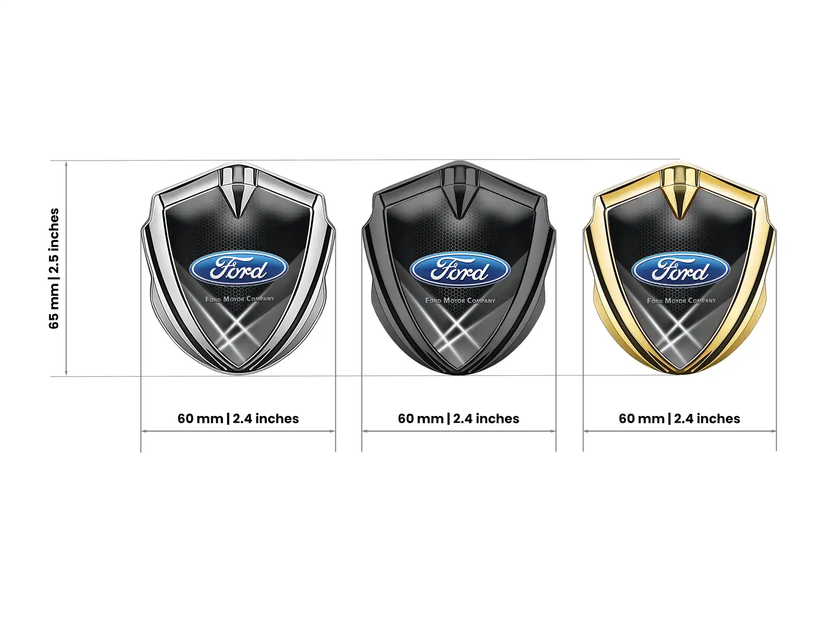 Ford Metal Emblema Insignia Mínimo Forma Global Ajuste